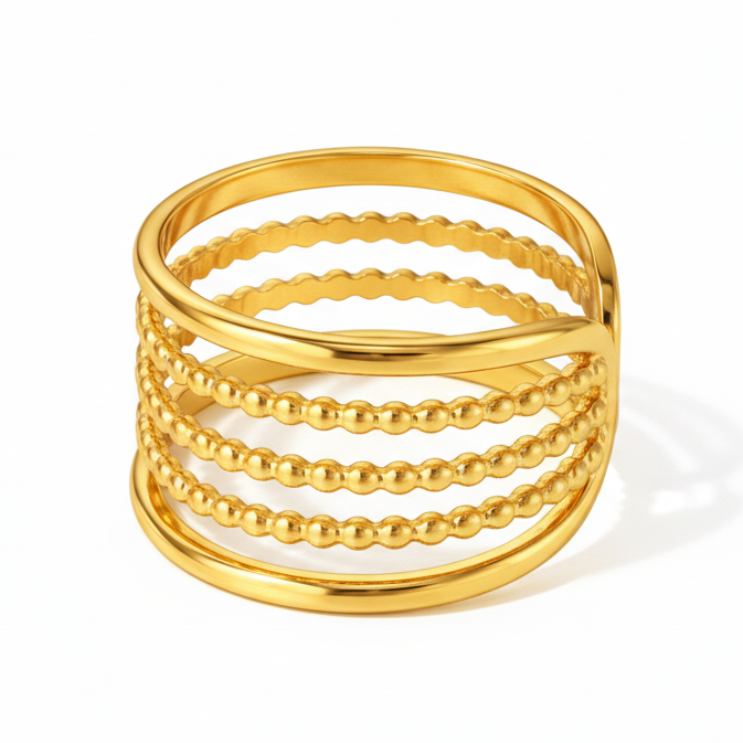 Multi-Row Gold Statement Ring