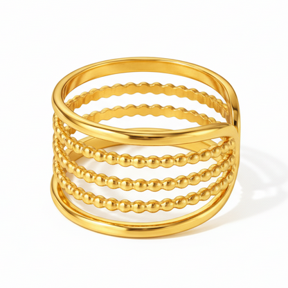 Multi-Row Gold Statement Ring