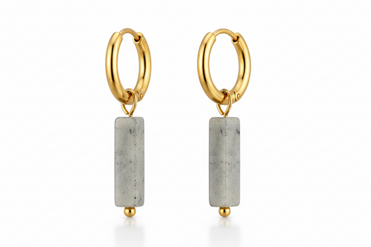 Labradorite Bar Drop Earrings
