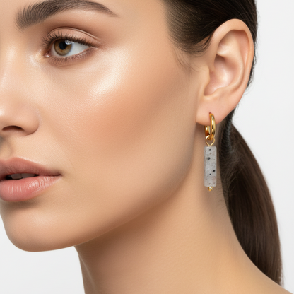 Labradorite Bar Drop Earrings