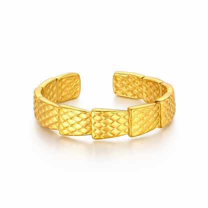 Gold Textured Band Ring