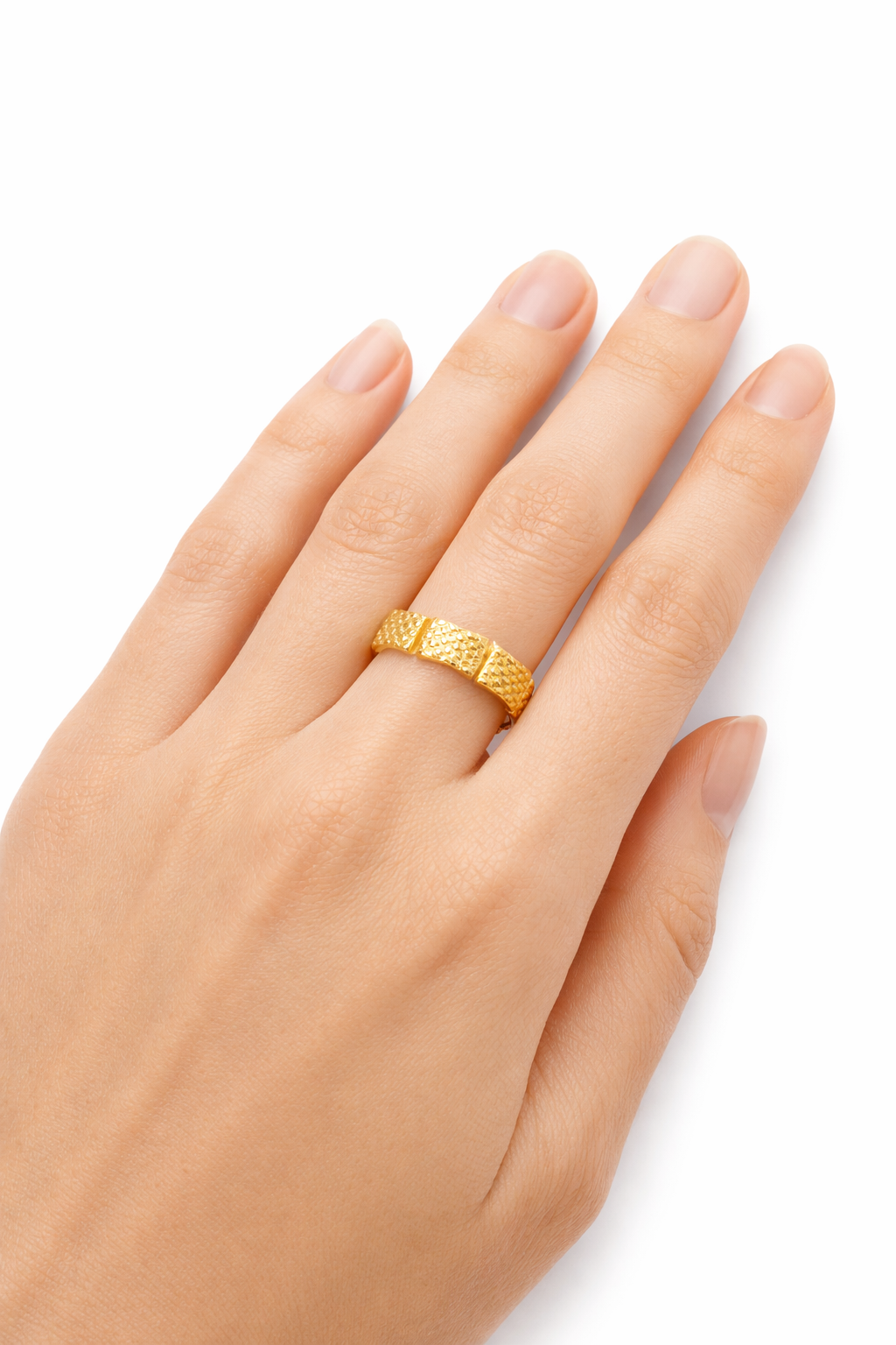 Gold Textured Band Ring