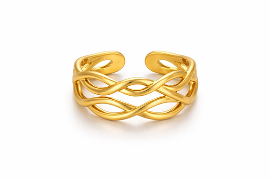 Gold Twisted Open Ring