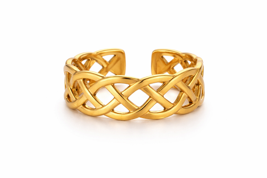 Gold Braided Open Ring