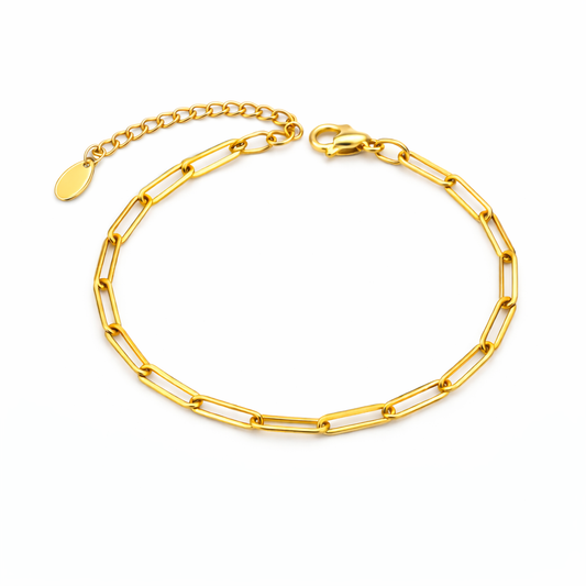 Gold Paperclip Chain Bracelet
