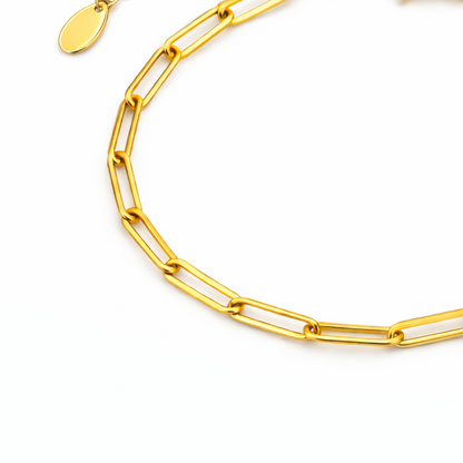 Gold Paperclip Chain Bracelet