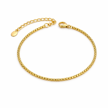 Gold Box Chain Bracelet