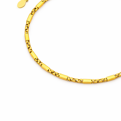 Gold Rectangular Box Chain Bracelet