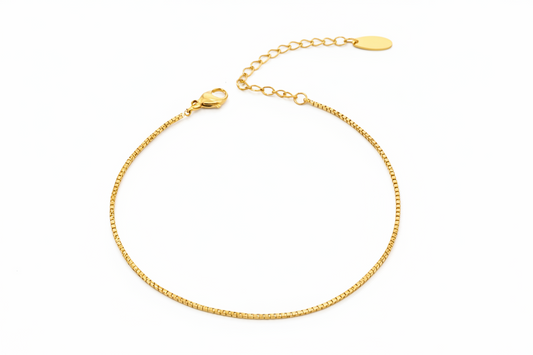 Gold Box Chain Bracelet