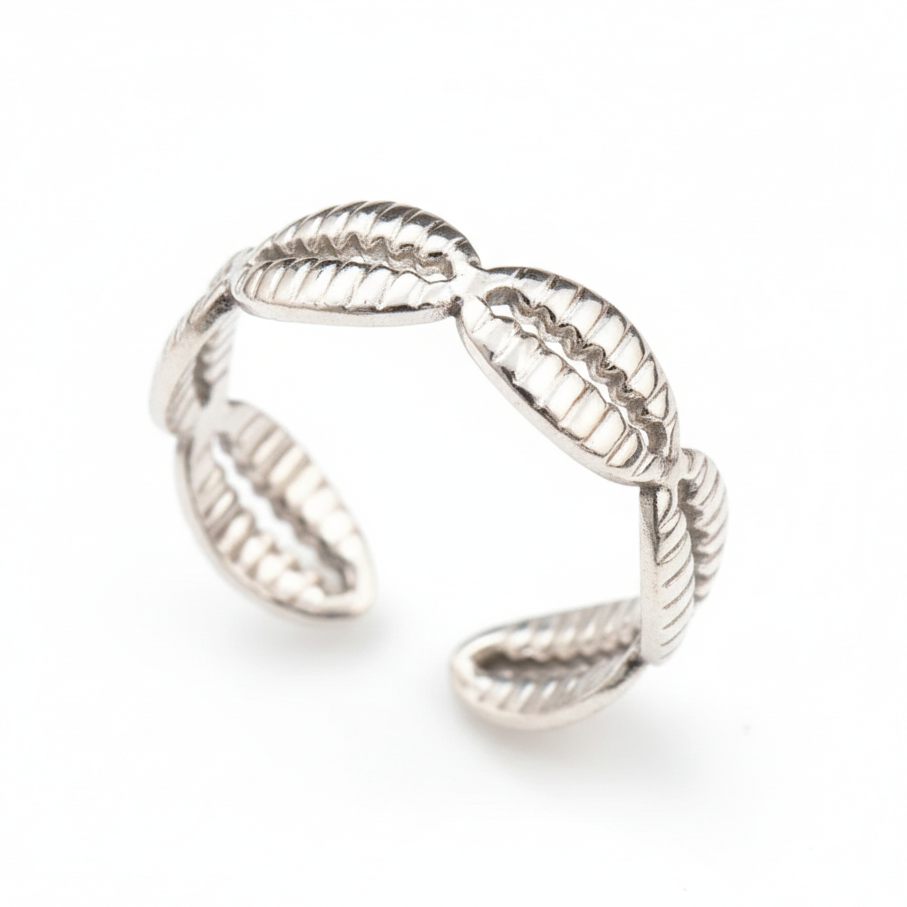 Silver Shell Texture Ring