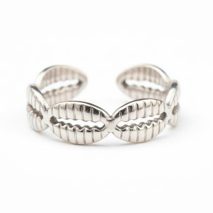 Silver Shell Texture Ring