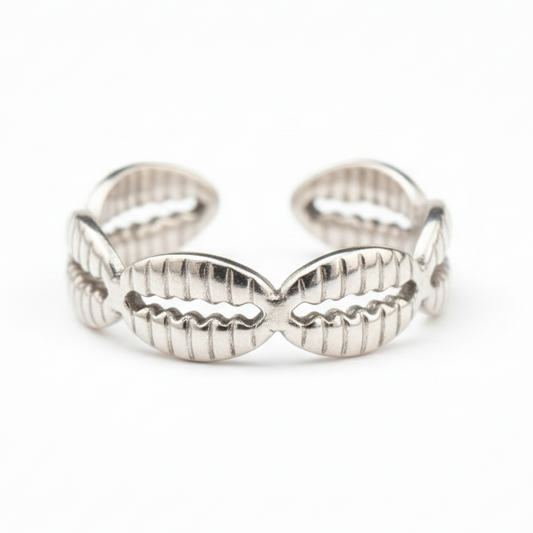 Silver Shell Texture Ring
