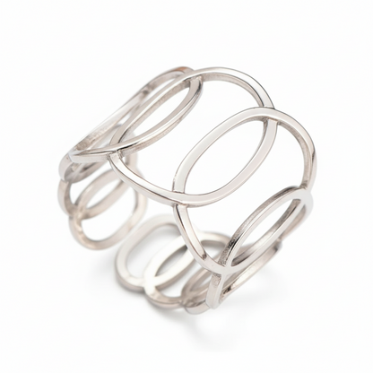 Silver Open Oval Cutout Ring