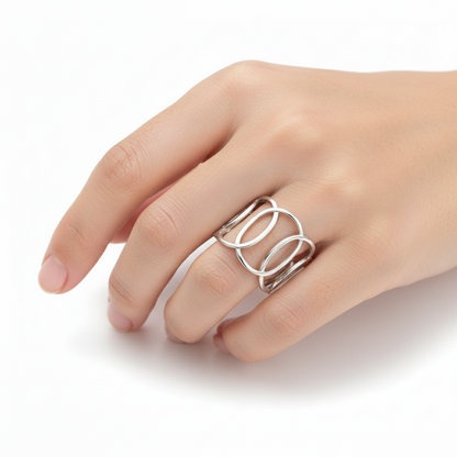 Silver Open Oval Cutout Ring