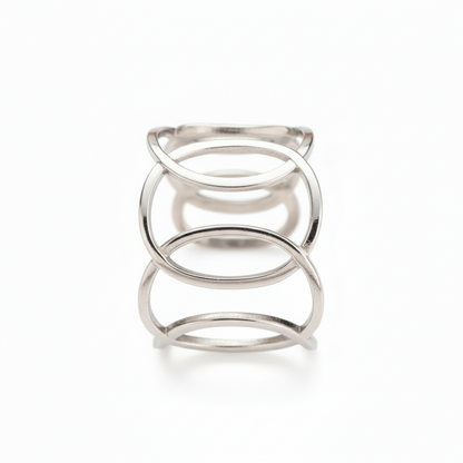 Silver Open Oval Cutout Ring
