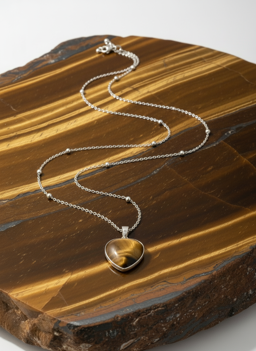 Tiger’s Eye Heart Pendant Necklace