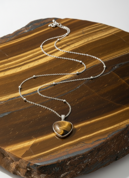 Tiger’s Eye Heart Pendant Necklace