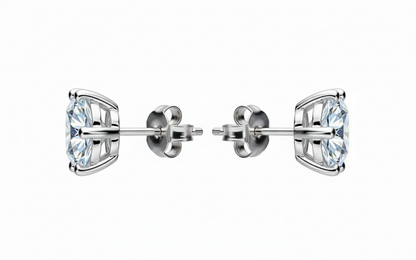 Moissanite Solitaire Stud Earrings