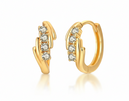 Gold Hoop Earrings Zircon