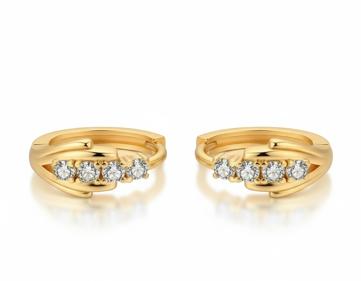 Gold Hoop Earrings Zircon