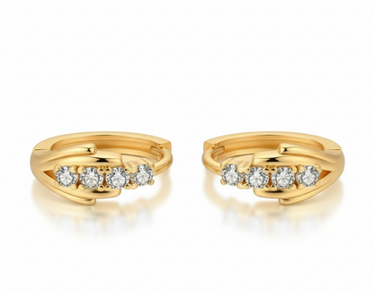 Gold Hoop Earrings Zircon