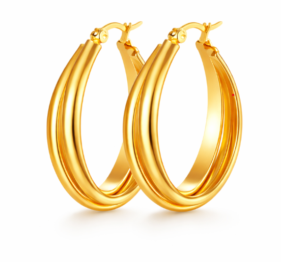 Twist Gold  Hoop Earrings